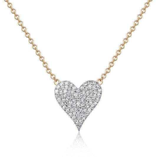 Diamond Ruby Charm Pendant Necklace in 14K Yellow Gold