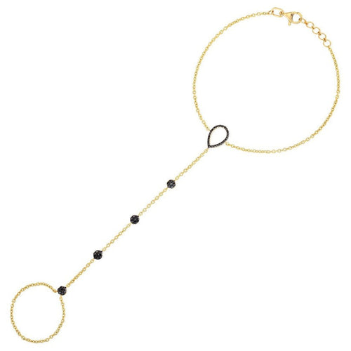 Midnight Mirage Hand Chain Bracelet in 14K Yellow Gold