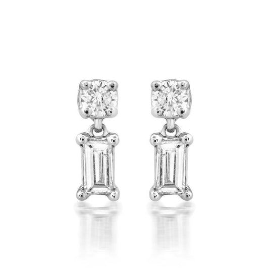 Eclipse Wave Diamond Drop Earrings in 14K Yellow Gold