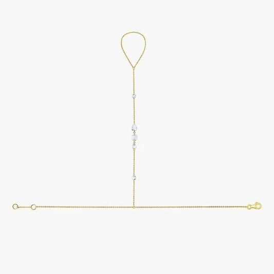 Starlight Connection Hand Chain in 14K Gold