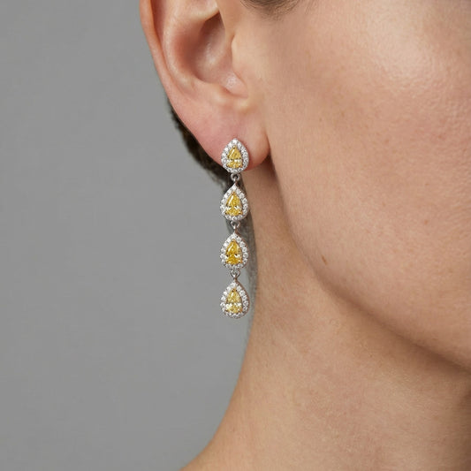 Natural Joint Stud Diamond Earrings in 18K Yellow Gold