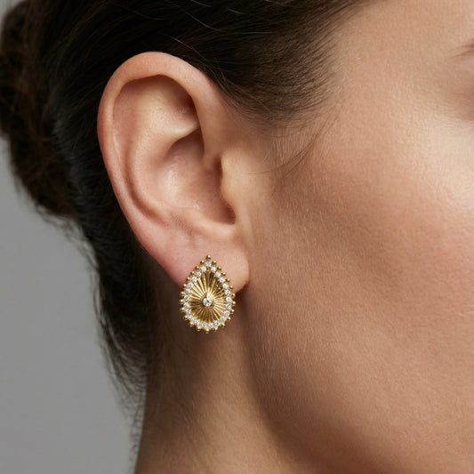 Diamond Stud Earrings in 14K Yellow Gold