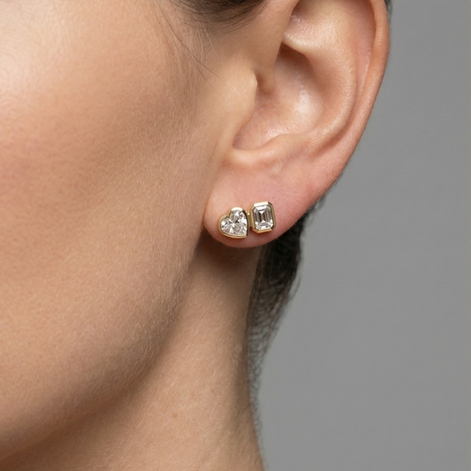 Premium Diamond Stud Earrings in 14K Yellow Gold