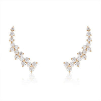 Pure Essence Diamond Climber Earrings in 14K Yellow Gold