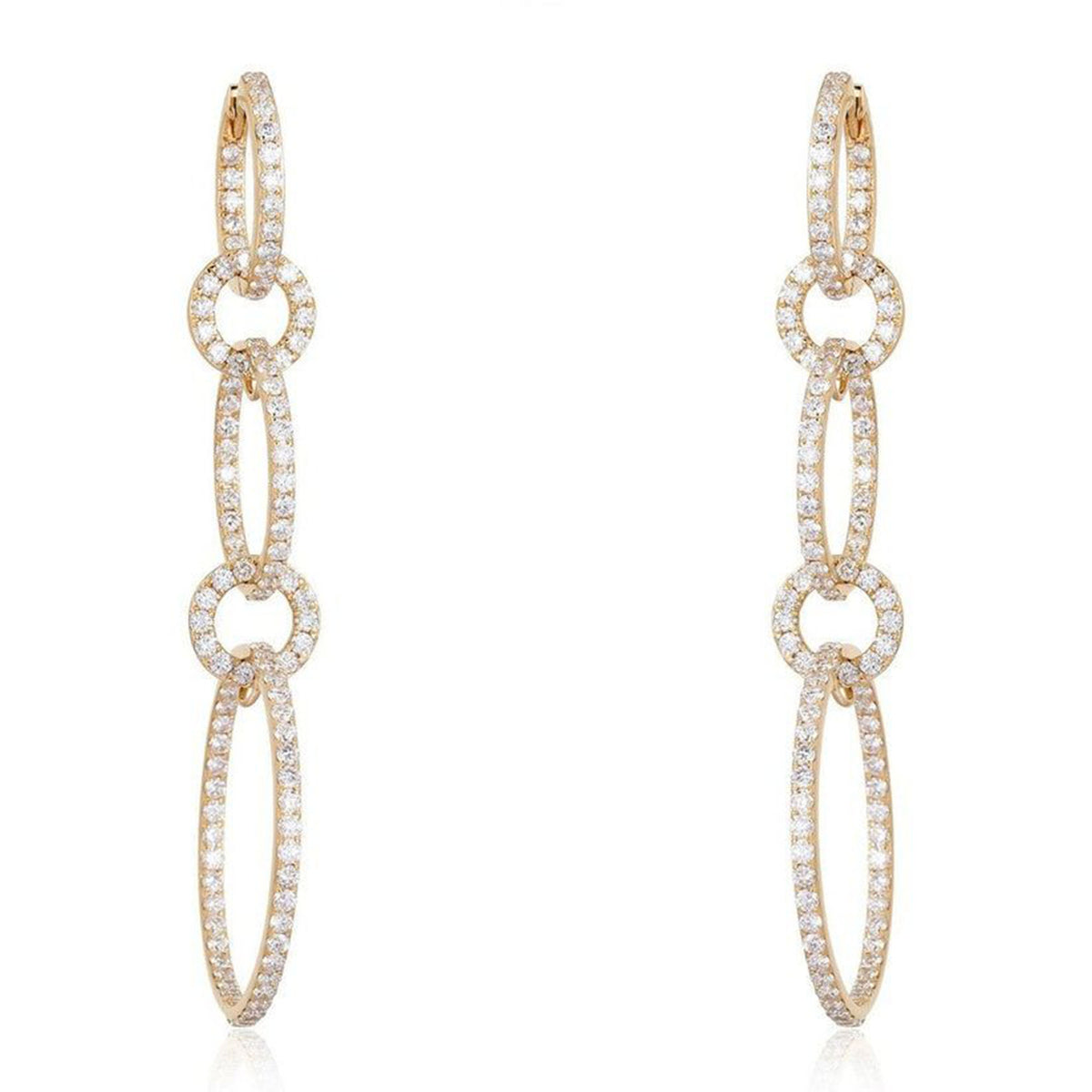 Bewitching Chain Grip Drop Earrings in 14K Yellow Gold