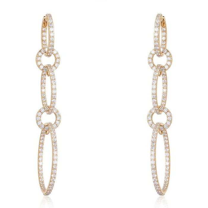 Bewitching Chain Grip Drop Earrings in 14K Yellow Gold