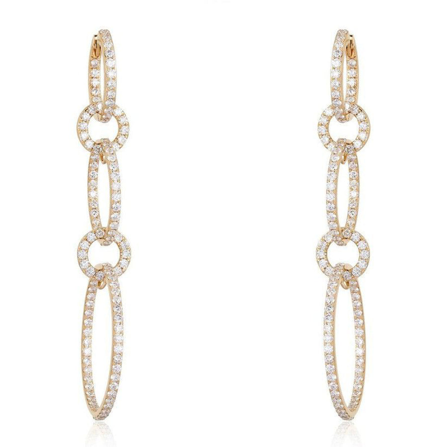 Bewitching Chain Grip Drop Earrings in 14K Yellow Gold