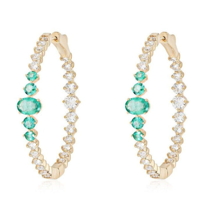 Vintage Radiance Hoops Diamond Earrings in 14K Yellow Gold