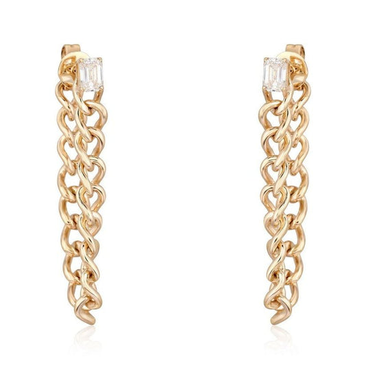 Lustre Diamond Drops Earrings in 14K Yellow Gold