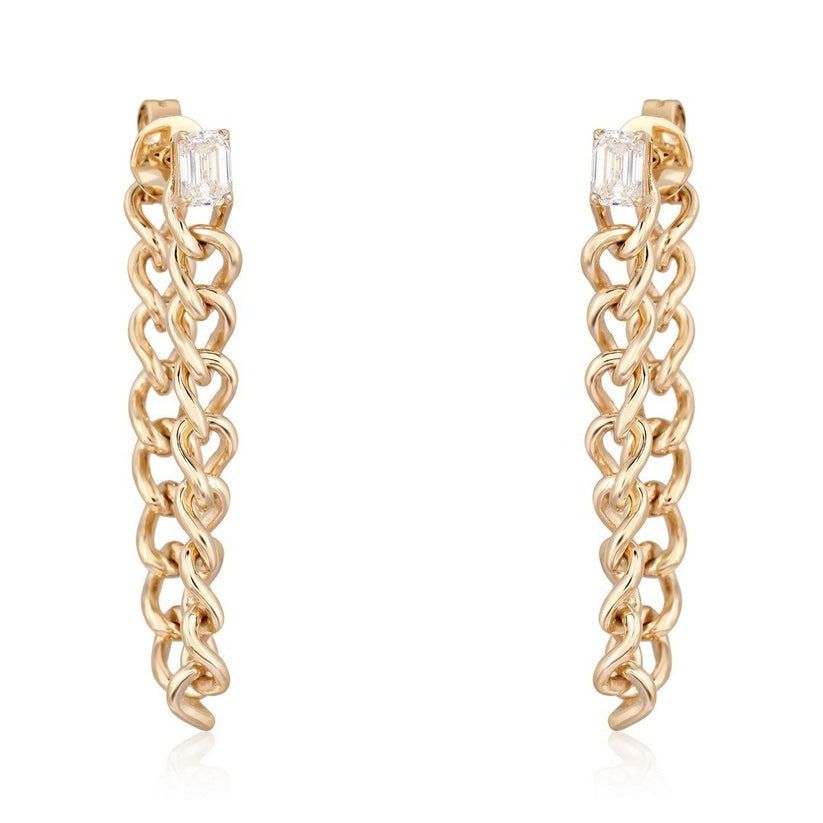 Lustre Diamond Drops Earrings in 14K Yellow Gold