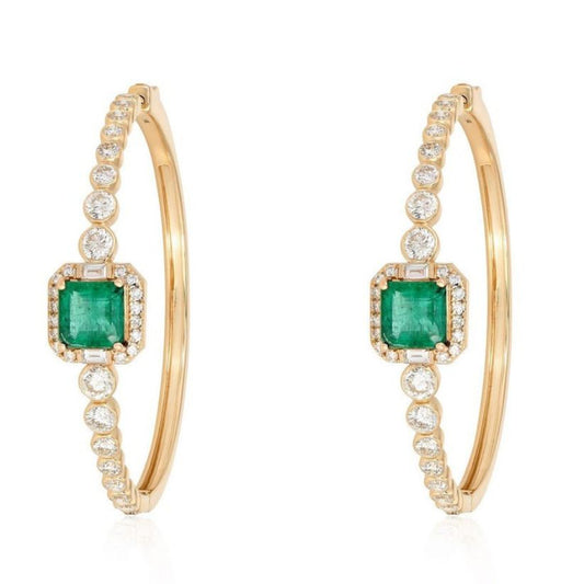 Diamond Embrace Hoop Earrings in 14K Yellow Gold