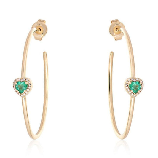 Frostlight Hoops Gemstone Diamond Earrings in 14K Yellow Gold