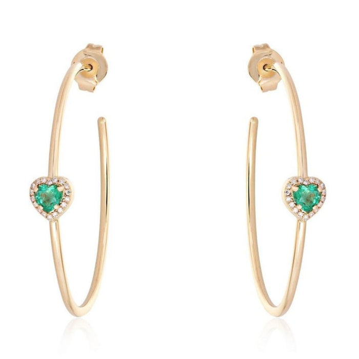 Frostlight Hoops Gemstone Diamond Earrings in 14K Yellow Gold