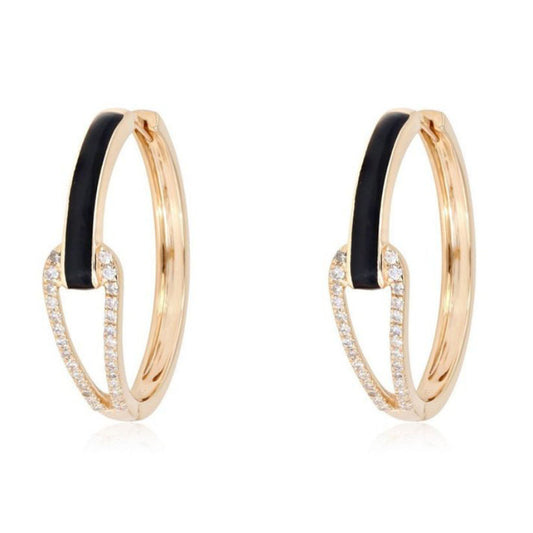Luxe Hoops Diamond Earrings in 14K Yellow Gold