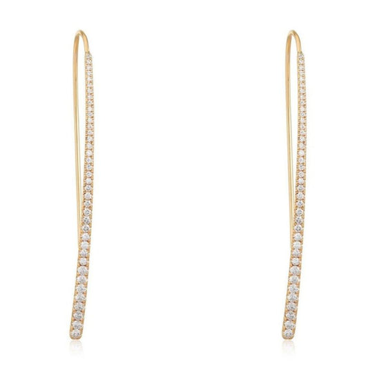 Diamond Eve Hoop Earrings in 14K Yellow Gold