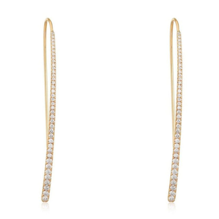 Diamond Eve Hoop Earrings in 14K Yellow Gold
