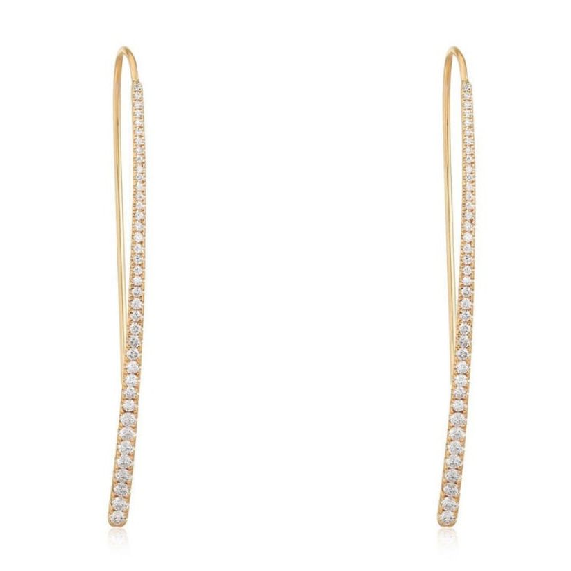 Diamond Eve Hoop Earrings in 14K Yellow Gold