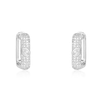 Pear Cut Accent Pave Diamond Huggie Earrings in 14K Yellow Gold
