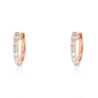 Starshine Elegance Huggies Earrings in 14K Yellow Gold