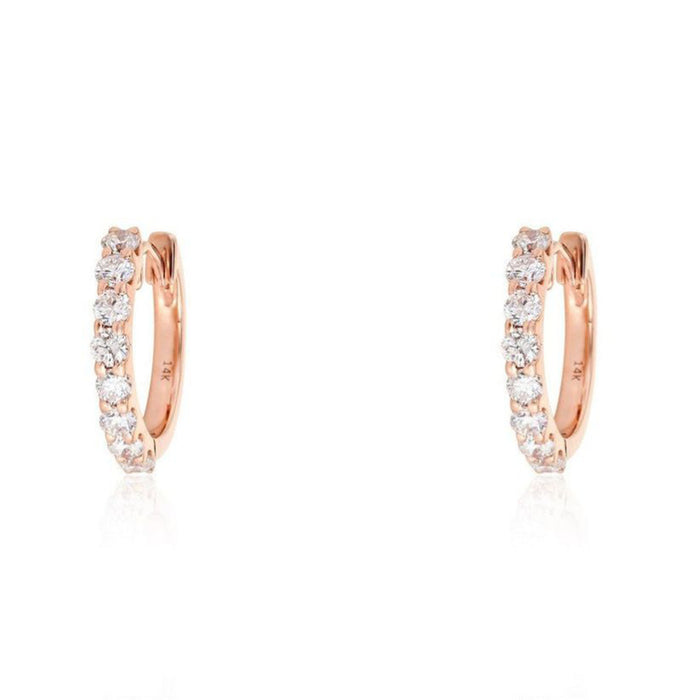 Starshine Elegance Huggies Earrings in 14K Yellow Gold