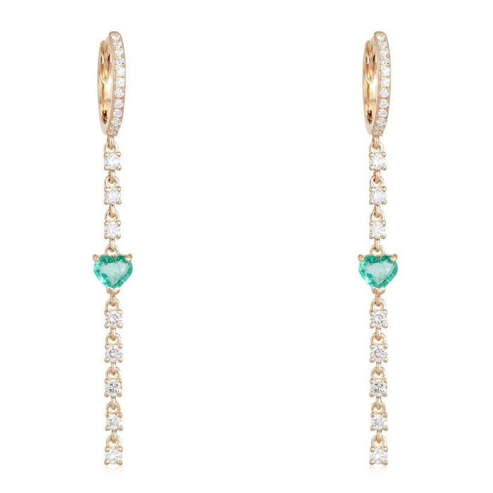 Golden Special 14K (or 18k upon request) Yellow Gold Diamond Drop Earrings