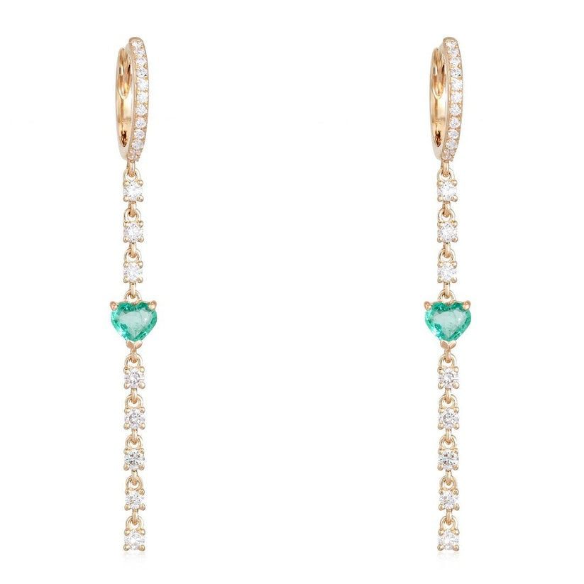 Golden Special Diamond Drop Earrings in 14K Yellow Gold