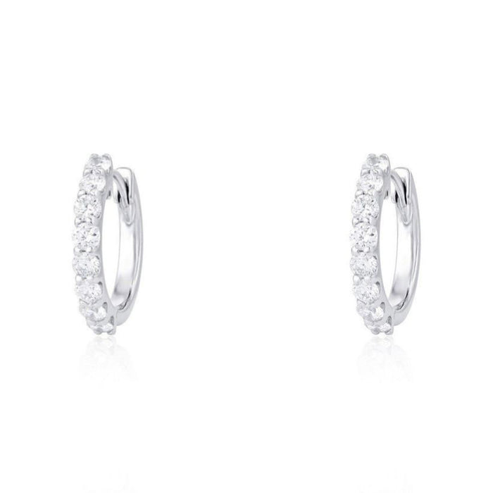 Starshine Elegance Huggies Earrings in 14K Yellow Gold