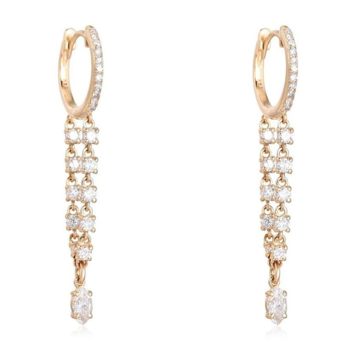 Diamond Wondrous Danglers Drop Earrings in 14K Yellow Gold