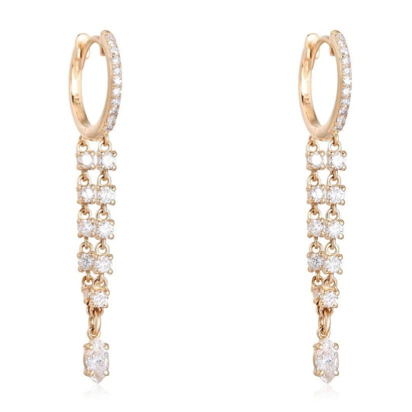Diamond Wondrous Danglers Drop Earrings in 14K Yellow Gold