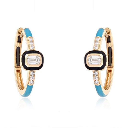 Orbit Diamond Drop Danglers Earrings in 14K Yellow Gold