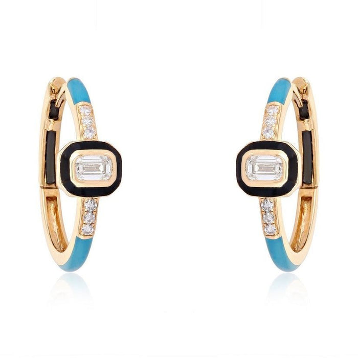 Orbit Diamond Drop Danglers Earrings in 14K Yellow Gold
