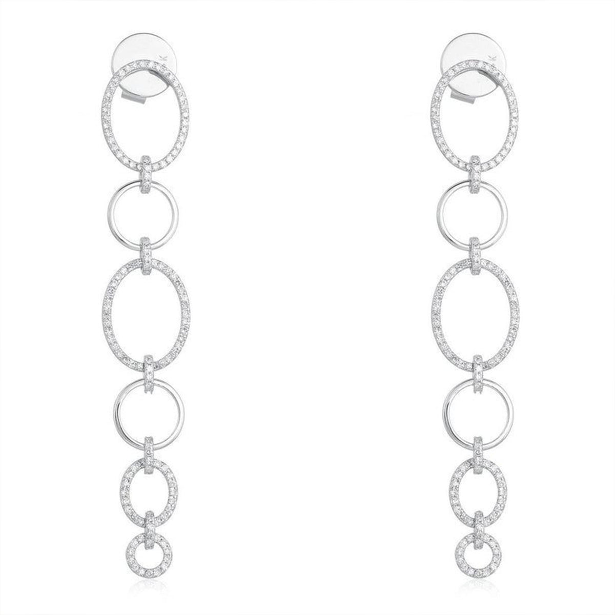 Elegant Diamond Danglers Drop Earrings in 14K Yellow Gold