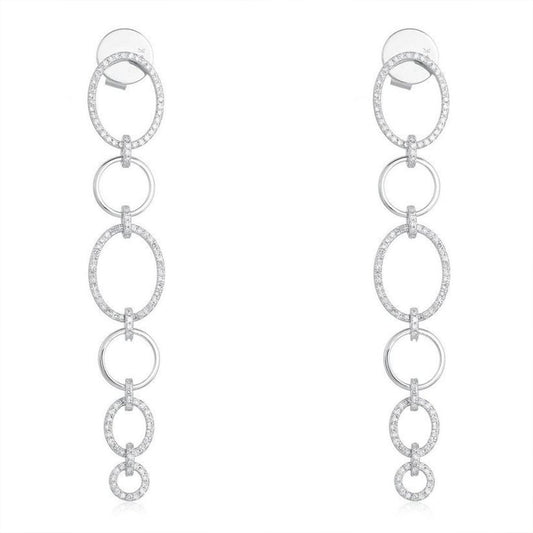 Elegant Diamond Danglers Drop Earrings in 14K Yellow Gold