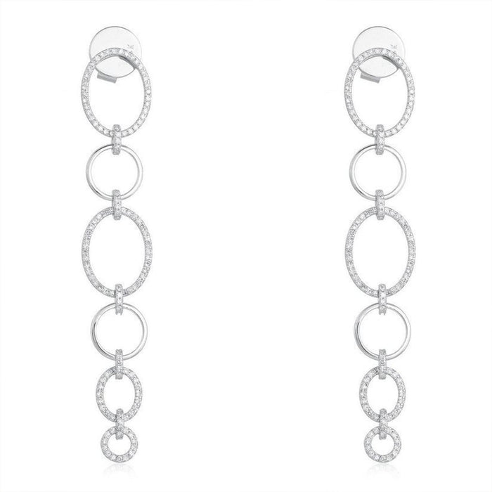 Elegant Diamond Danglers Drop Earrings in 14K Yellow Gold