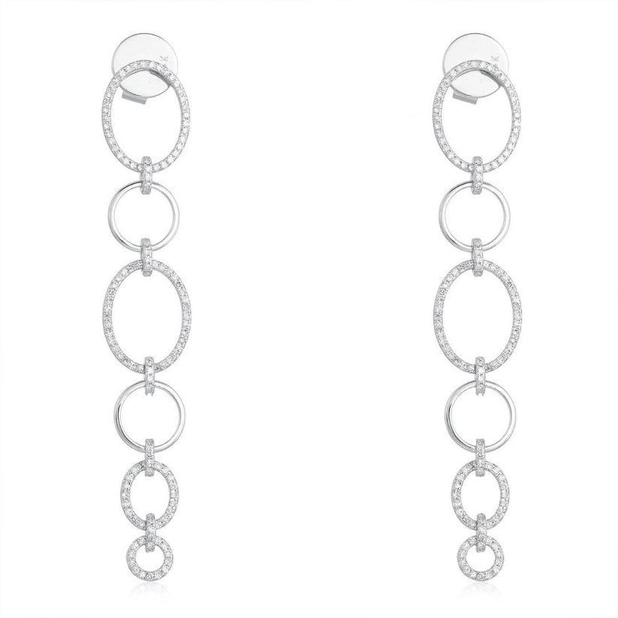 Elegant Diamond Danglers Drop Earrings in 14K Yellow Gold