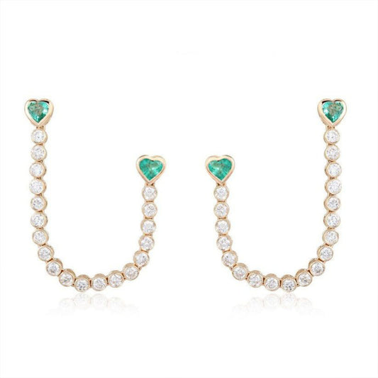Diamond Shine Danglers Drop Earrings in 14K Yellow Gold