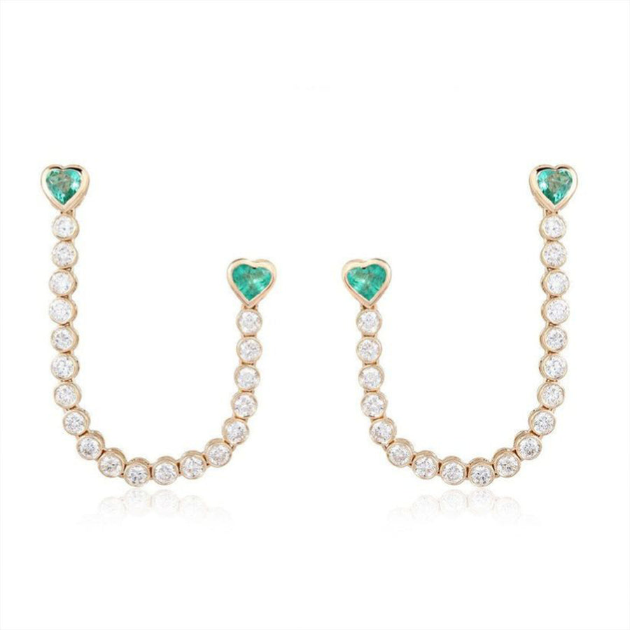 Diamond Shine Danglers Drop Earrings in 14K Yellow Gold