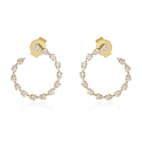 Heirloom Diamond Hoop Earrings in 14K Yellow Gold