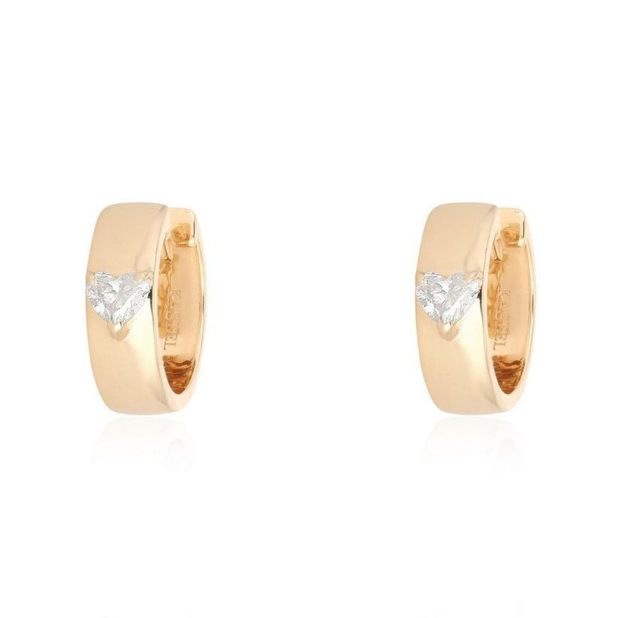 Eternal Heart Diamond Huggie Earrings in 14K Yellow Gold