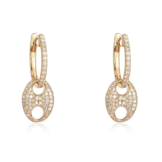 Everlasting Diamond Danglers Drop Earrings in 14K Yellow Gold