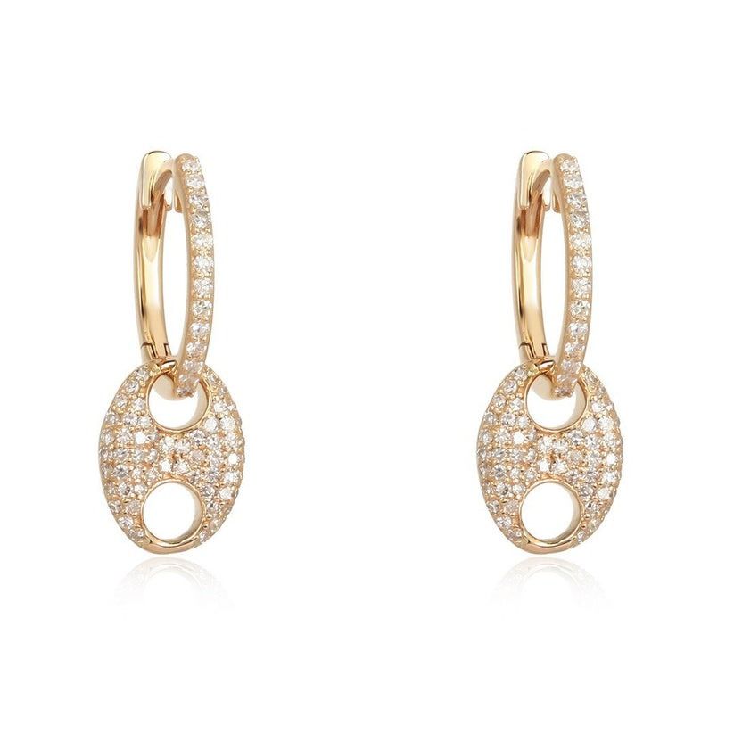 Everlasting Diamond Danglers Drop Earrings in 14K Yellow Gold