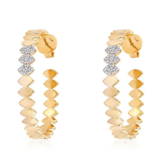 Chromatic Luxe Diamond Hoop Earrings in 14K Yellow Gold