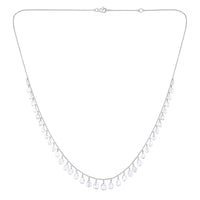 Oval Shape Diamond Cut Necklace in 18K White Gold