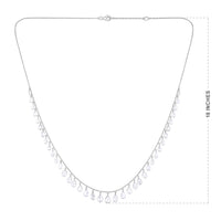 Oval Shape Diamond Cut Necklace in 18K White Gold
