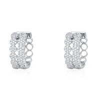 Diamond Pave Chain Link Huggie Earrings in 14K Yellow Gold