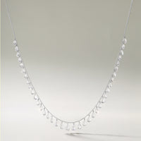 Oval Shape Diamond Cut Necklace in 18K White Gold