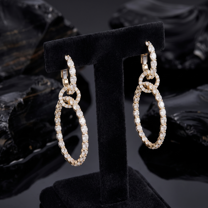 Flawless Aura Diamond Danglers Drop Earrings in 18K Yellow Gold