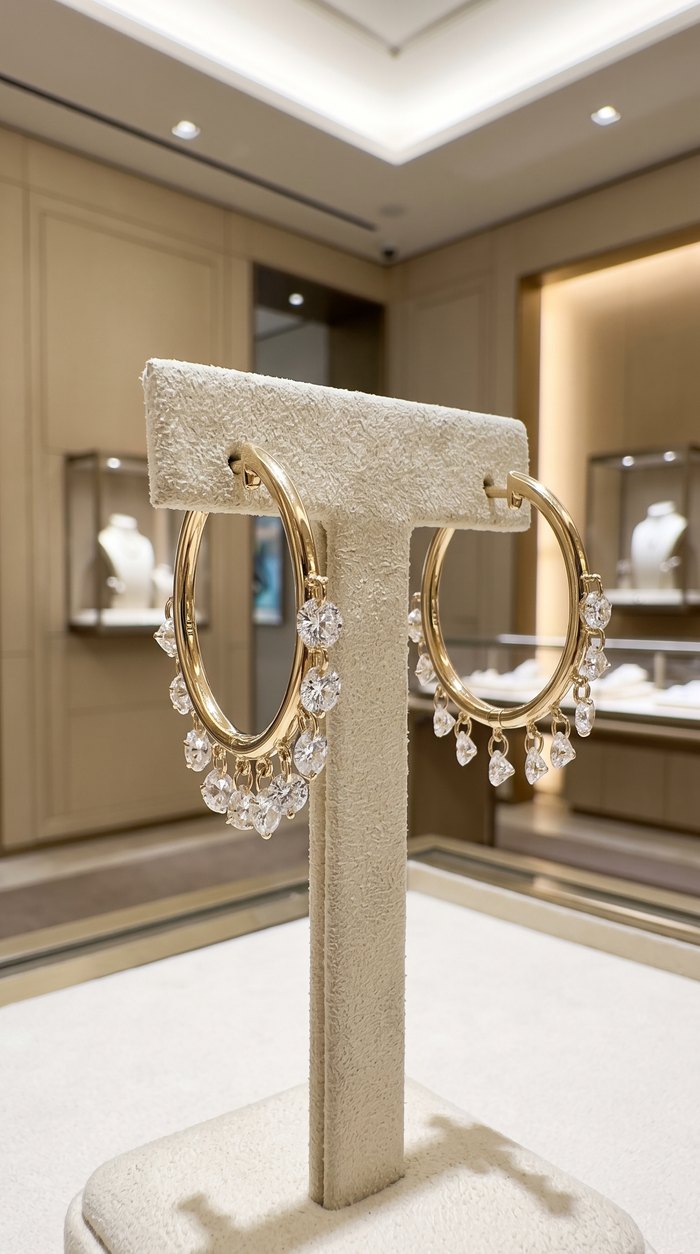 Pear Drop Diamond Huggie Hoop Earrings in 14K Yellow Gold