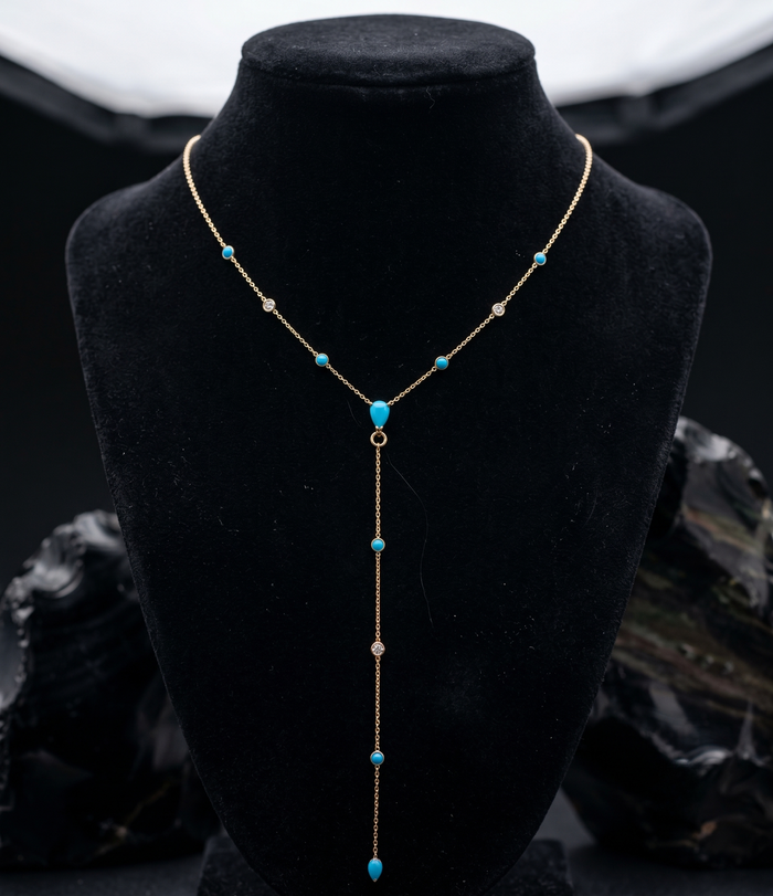Diamond Harmony Lariat Necklace in 14K Yellow Gold