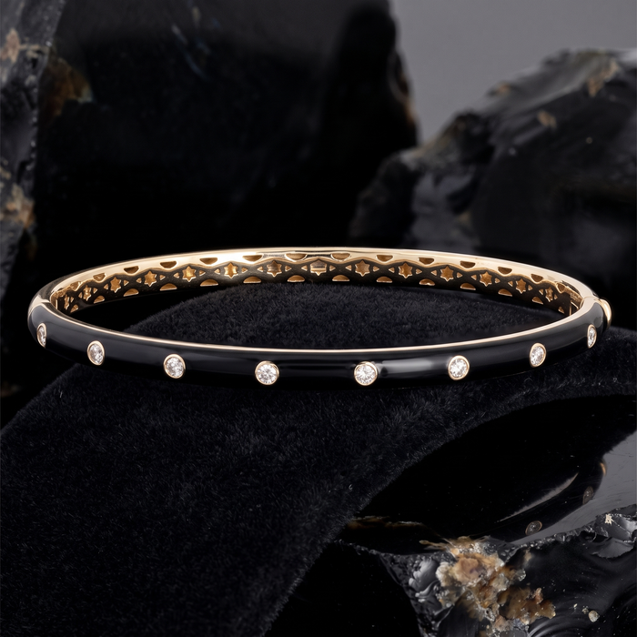 Opal Mirage Bangle Bracelet in 14K Yellow Gold